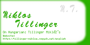 miklos tillinger business card